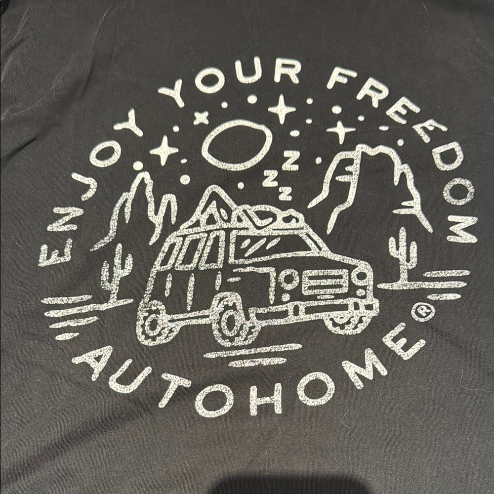 Autohome - Black Graphic Tee with Adventure Print
